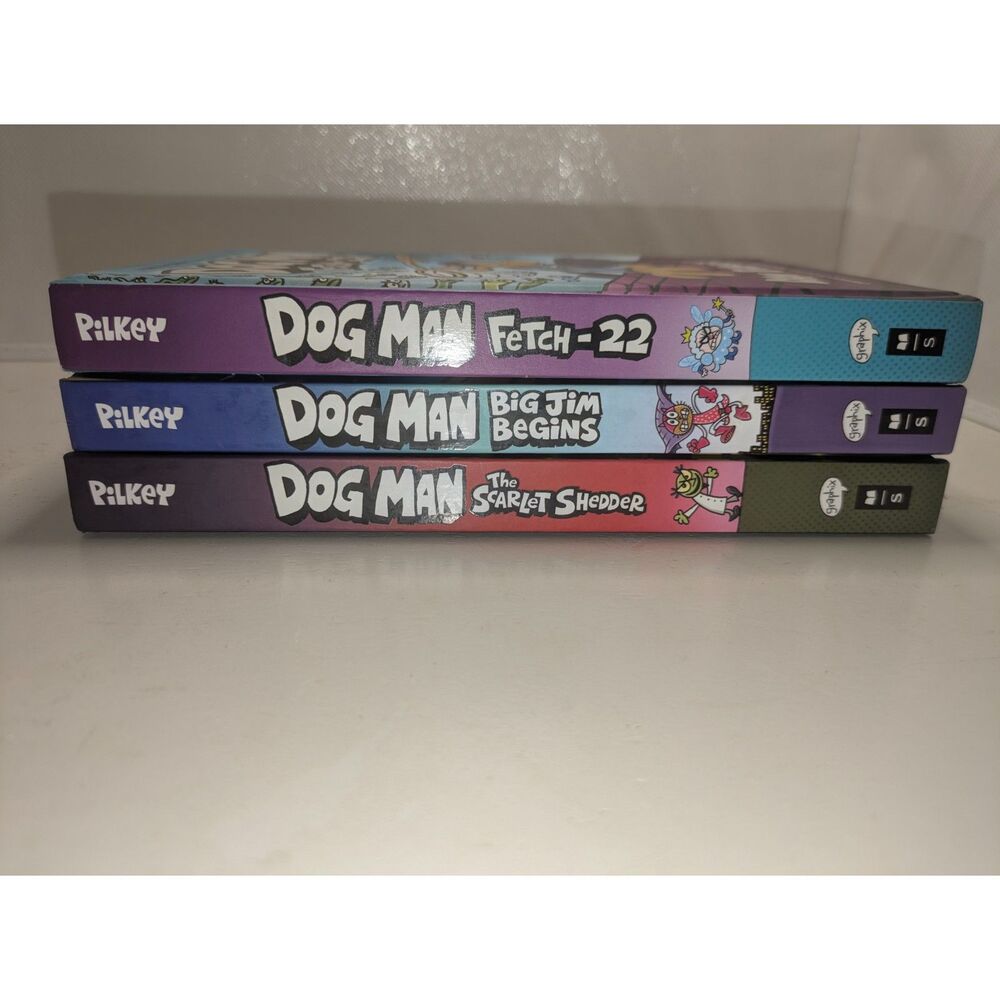 Dog Man Books Lot of 3 Dav Pilkey Hardcover Graphic Novels Collection